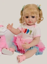 Real Looking Reborn Girl Baby Doll Full Vinyl Silicone Lifelike Toddler Doll