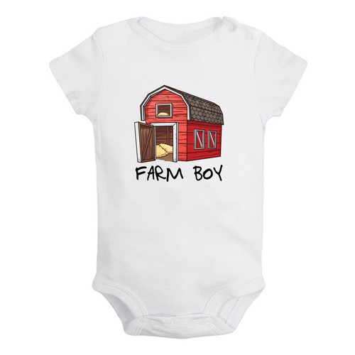 Farm Boy Funny Rompers Newborn Baby Bodysuits Jumpsuits Kids One-Piece Outfits - Picture 2 of 13