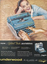 1956 vintage Underwood typewriter, Print Ad, Now… Golden Touch Portables ￼ thumbnail
