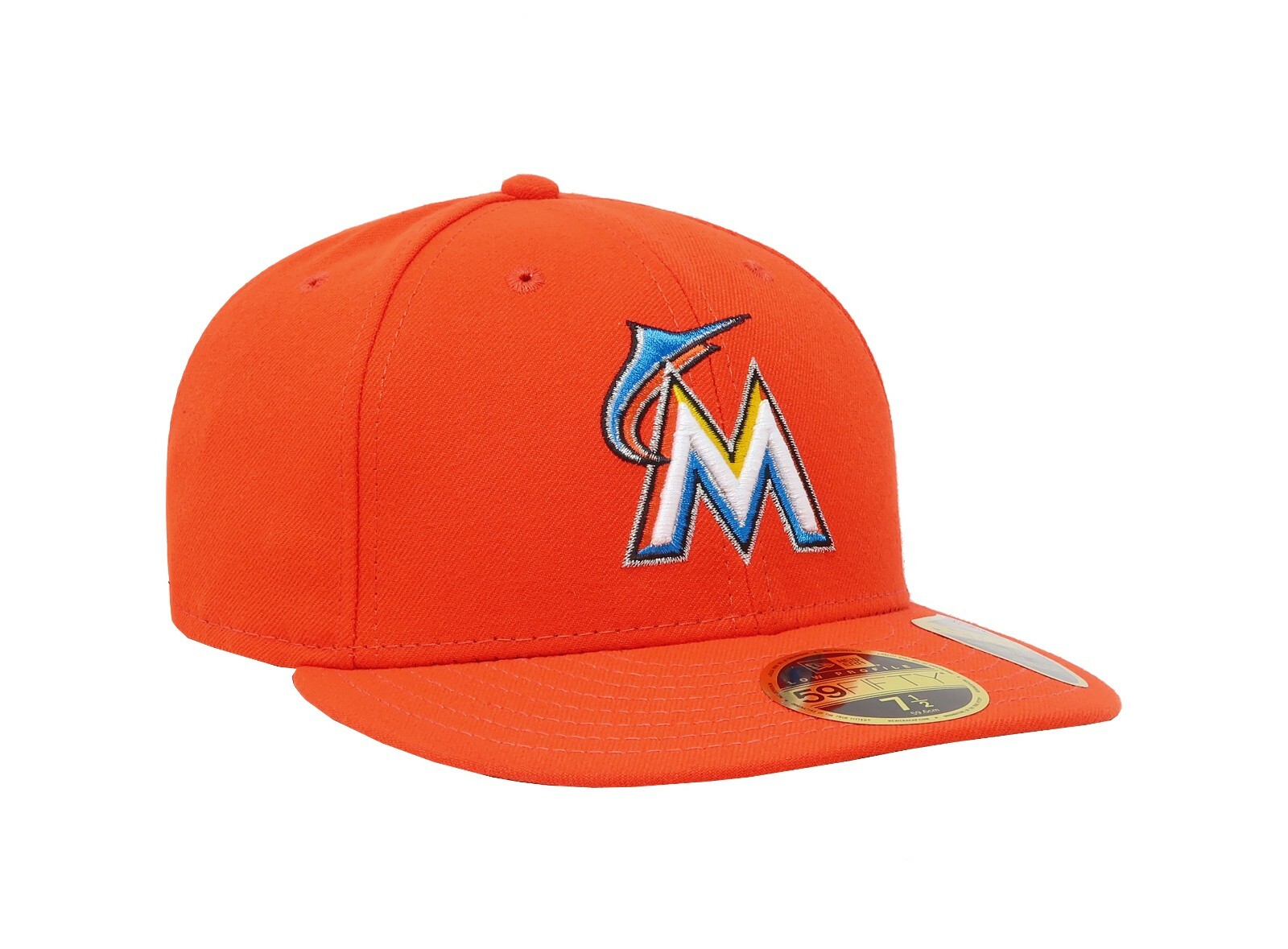 New Era 59Fifty Men Women Hat Miami Marlins Orange Low Profile
