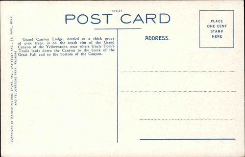 Yellowstone Park Wyoming USA America AK ~1920/30 Grand Canyon Lodge Entrance - Bild 2 von 2