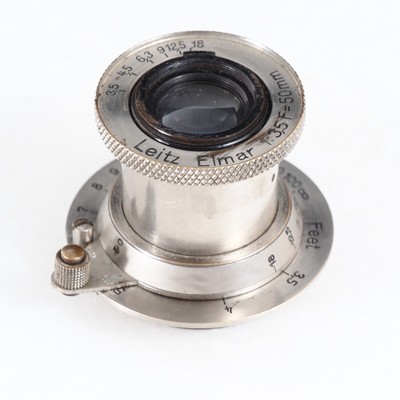 Leica Leitz (Early) 50mm f/3.5 Elmar Nickel L39 Mount Lens 11 O