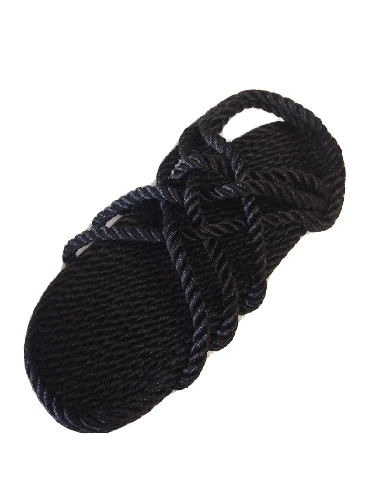 Rope Sandals Mens Size 11 Women's Size 12 Medium Width Black