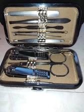 Woman Travel Pedicure/Manicure Set 9 piece Nail Clipper Cleaner Cuticle Grooming