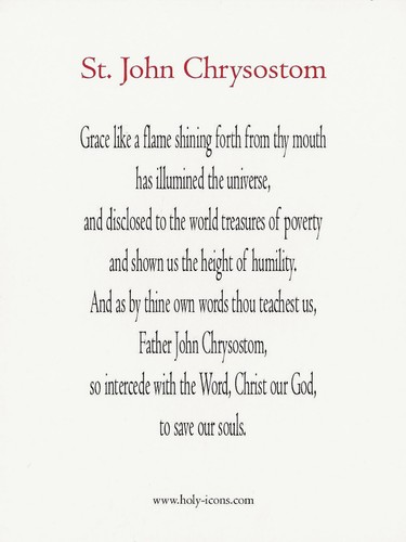 Postcard Saint John Chrysostom Devotional Print Prayer Card Icon MINT - Picture 2 of 2