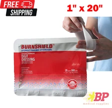 Burnshield Hydrogel Digit Dressing Emergency Sterile Burn Care  1" x 20"