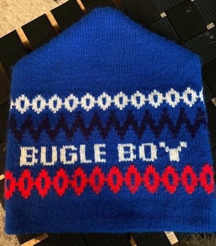 VTG 90s Bugle Boy blue white red Ski Hat Beanie winter - Picture 7 of 8
