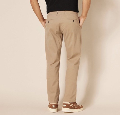 Men's Straight-Fit Stretch Chinos Dark Khaki Brown 28W - 30L - Picture 2 of 6