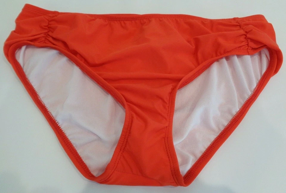 Calça de biquíni Alex Marie tamanho 12 SHIRR SIDE TUNNEL AX2352 Fire nova feminina - Imagem 2 de 4