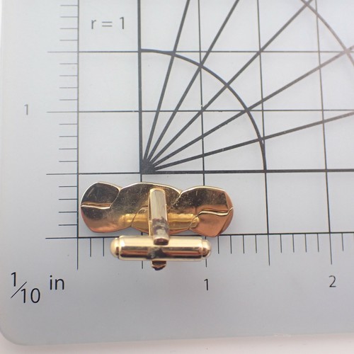 Vintage Gold Plated Serpentine Chain Pattern Cuff Links Tie Bar Set - Picture 6 of 6