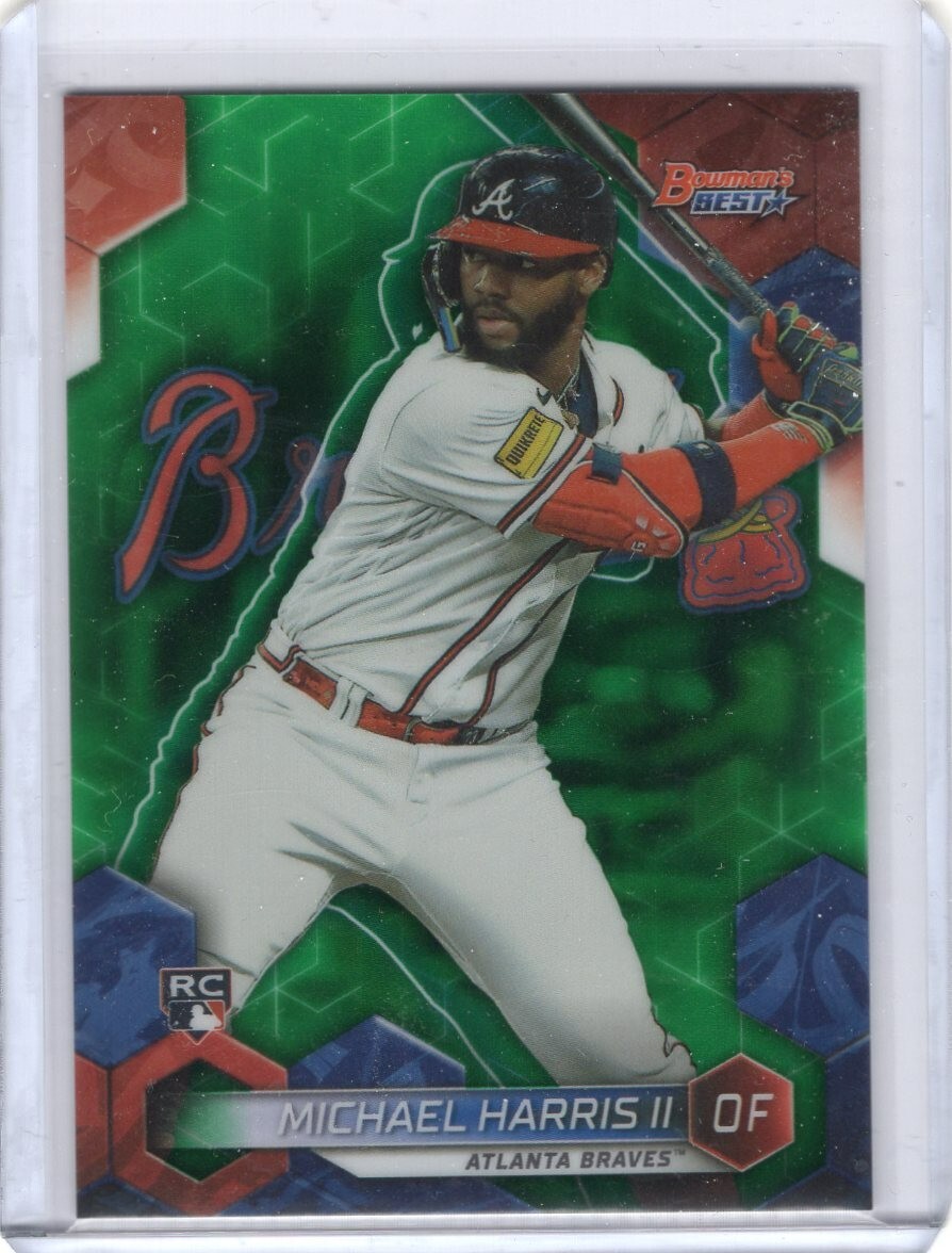 Michael Harris II 2023 Bowman’s Best Green Refractor RC 33/99 Atlanta Braves
