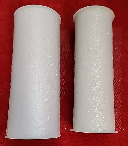 TULLE LOT of 2 Spools WHITE Used Partial 6" wide Glitter Shiny/Reflective 