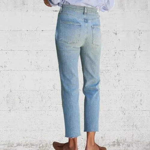 Neu ohne Etikett Frank & Eileen Monaghan Jeans Gr. 31 hoher Bund 1990 Waschung Denim ausgefranste Säume - Bild 2 von 13