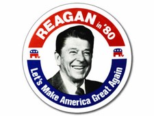 4" REAGAN IN '80 MAGA BUMPER STICKER DECAL MADE IN USA VINTAGE LOOK