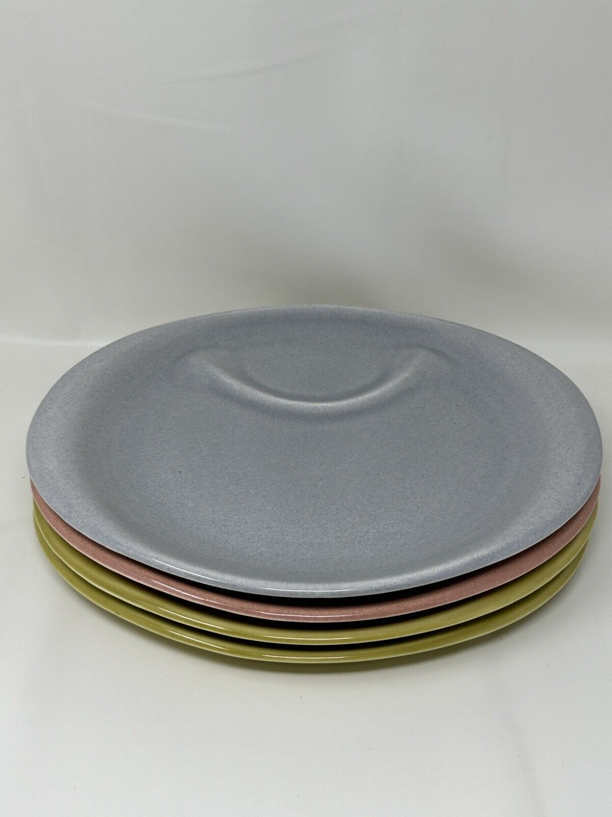 Russel Wright Steubenville Mid-Century Modern Oval Snack Plates ~ Set Of 4