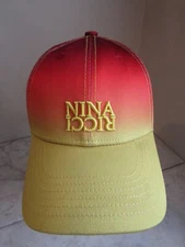 NWT Nina Ricci Paris 100% Polyester Ombre Yellow/Red Adj Hat Baseball