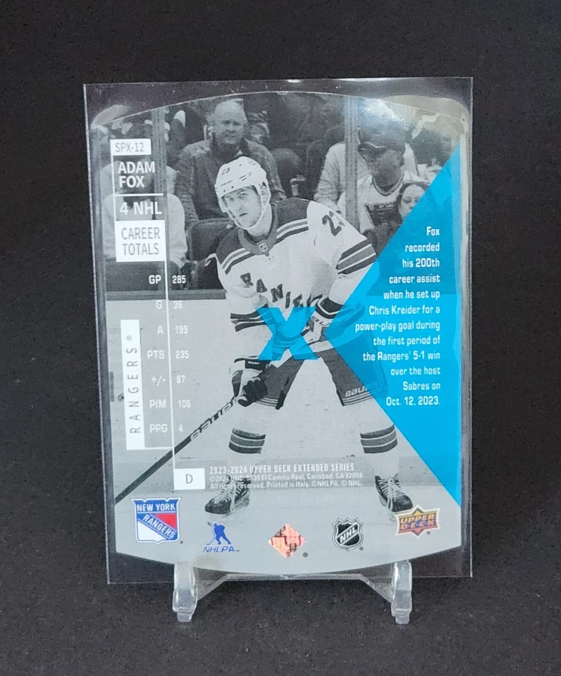 2023-24 Upper Deck Extended Series 1997-98 SPx Holoview Retros #SPX-12 Adam Fox - Image 2 of 2