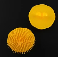 2 Pcs Hair Head Body Scalp Washing Massager Shampoo Brush - Yellow