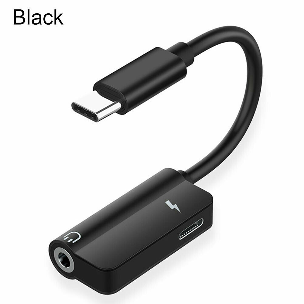 USB Type C to 3.5 mm Headphone Jack Adapter AUX Cable 2 in1 Audio
