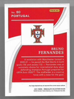 2021 Panini Immaculate Base Card : Bruno Fernandes #43/80 | eBay
