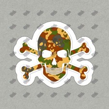 Camouflage Skull and Crossbones Vinyl Sticker Unique Decal for 706483
