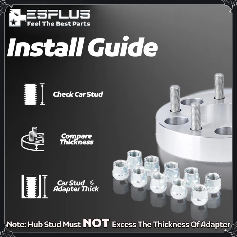 4x 1.25" Same/Stock Wheel Adapter Convert 5x4.5" Hub To 5x4.5" Fit Toyota Lexus - Image 4 of 4