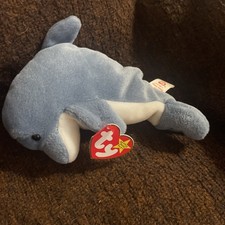 Rare Beanie Babies Echo The Dolphin 1996 plushies ocean theme 