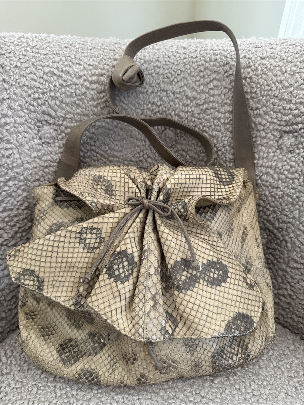 CARLOS FALCHI PYTHON SNAKESKIN CROSSBODY BAG Vint… - image 1