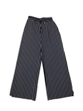 NWT Umgee Women's SMALL Black/White Stripped Pants Wide Leg Boho Elastic Waist
