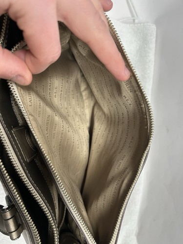 Borsa donna Lauren Ralph Lauren Newbury oro beige pelle doppia cerniera - Foto 13 di 13
