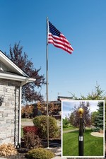 20 ft. Made in USA Titan Telescoping Flagpole Set - SILVER - Premium Quality