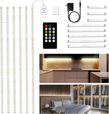 Under Cabinet Lighting, 6 PCS Under Cabinet Lights, Dimmable LED Strip Lights wi