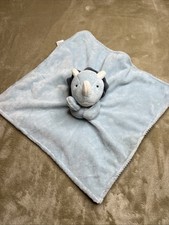 2020 Carter  s Baby BLUE DINOSAUR Triceratops Lovey Security Blanket Stripe Plush