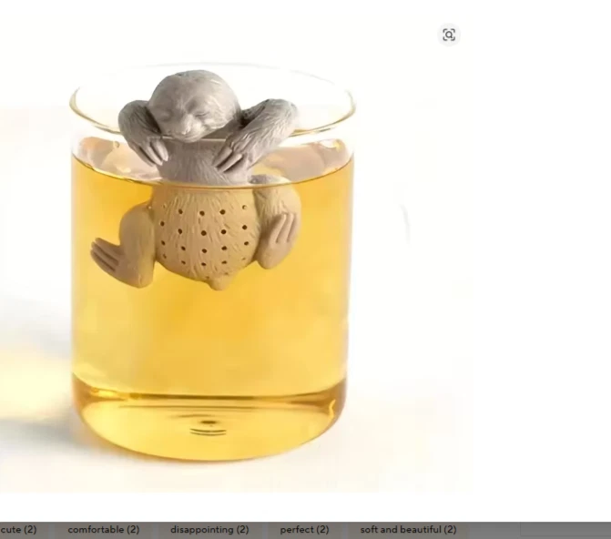 Lindo colador infusor de té de silicona Bradypod (perezoso) Foto 2 de 4