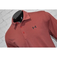 Under Armour Golf Polo Shirt Mens Size XL HeatGear Performance Red Striped