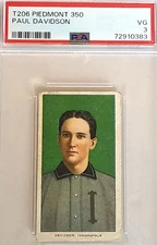 T206 PIEDMONT 350 PAUL DAVIDSON PSA 3 VG