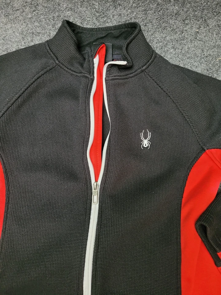 Chaqueta Spyder Juvenil Grande 14 16 Negra Roja Cremallera Completa Polar Exterior Esquí Abrigo Niños Foto 3 de 4