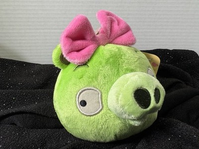 Angry Birds Rio Girl Green Pig W Bow Rare 5  New W Original Tags Clean