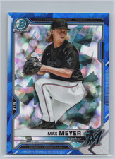 Max Meyer 2021 Bowman Chrome Blue Sapphire Baseball #BDC-99 Miami Marlins MLB