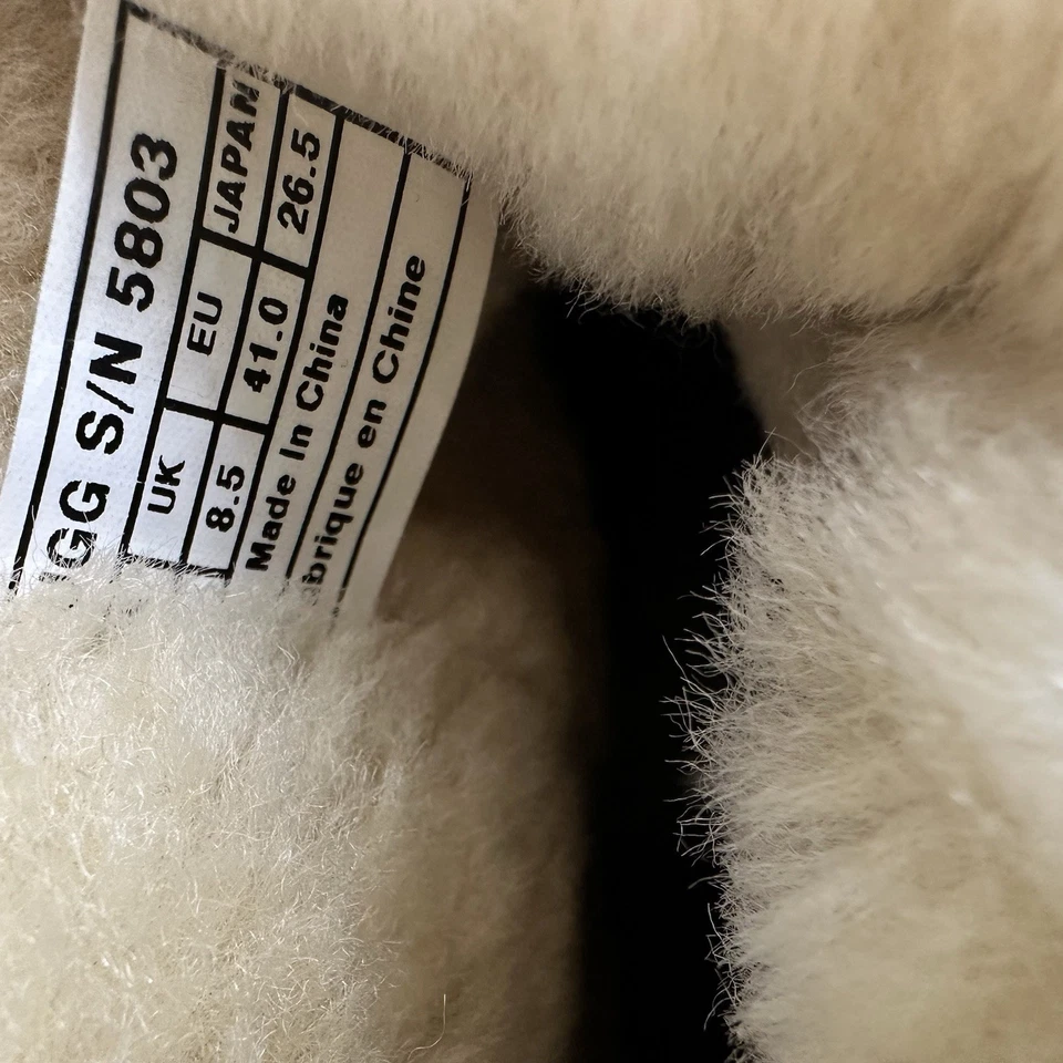 Botas Ugg Australia Para Mujer Talla 9 5803 Tobillo Bailey Botón Cuero Piel de Oveja Foto 4 de 4