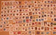 Large Lot of Over 150 Different Used US Postage Stamps on Paper