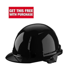 BOLT Black Type 1 Class C Front Brim Vented Hard Hat with 4-Point Ratcheting Sus