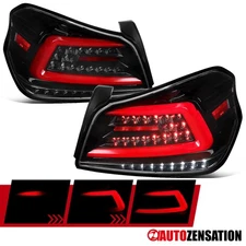 Fit 2015-2021 Subaru WRX STI Slick Black LED Bar Tail Lights Sequential Signal