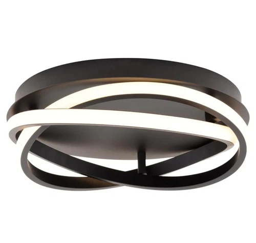 Vaxcel North End 13" Matte Black Indoor/Outdoor LED Flush Modern Ceiling Light - Picture 1 of 6