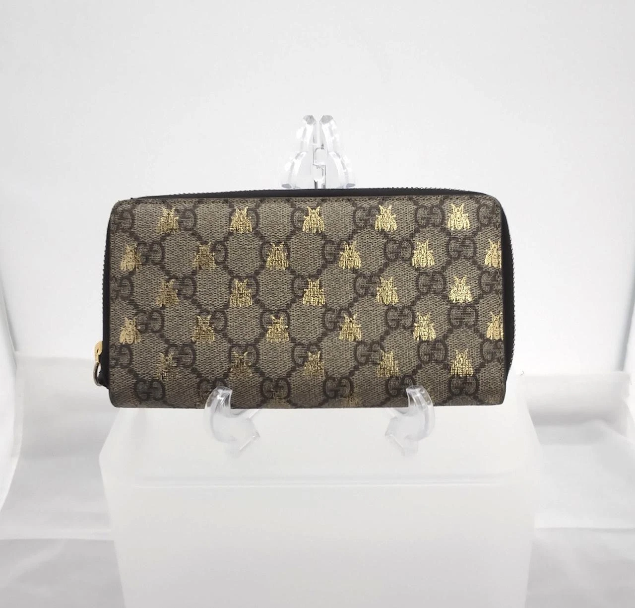 Gucci — GUCCI Bee Round Zipper Long Wallet 7.4 inch