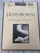Donna Karan New York Evening Shimmer Hoisery Pewter SZ Small NIP Deadstock