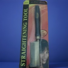 Annie Hair Straightener Comb Hot Heat Black Gold Metal Plastic Unisex