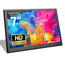 7 inch Mini Monitor HDMI LCD Display PC Case Secondary Screen 1024x600 IPS Sm...