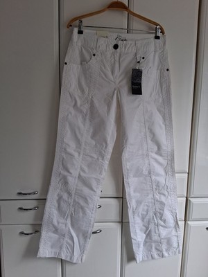 Kenny S. Modell Cora Damen Sommer Hose Cargohose in Weiß Gr. 38 L32 neu