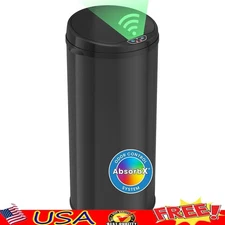Hands-Free Motion Sensor Trash Can Odor Filter Quiet Close 13G Capacity New